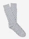 J.mclaughlin Men's Socks In Polka Dots Light Heather Gray/navy | Cotton/nylon/spandex In Gray