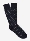 J.mclaughlin Men's Socks In Polka Dots Navy/off White | Cotton/nylon/spandex In Black