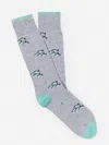 J.mclaughlin Men's Socks In School Of Fish Heather Gray/blue | Cotton/nylon/spandex In Multi