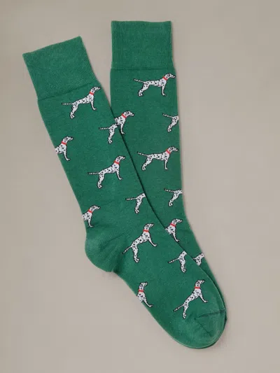 J.mclaughlin Men's Socks In Spotted Companion Green/white | Cotton/nylon/spandex