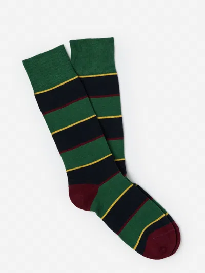 J.mclaughlin Men's Socks In Stripe Green | Cotton/nylon/spandex In Animal Print