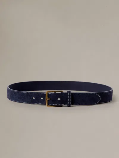 J.mclaughlin Men's Suede Belt Dark Navy