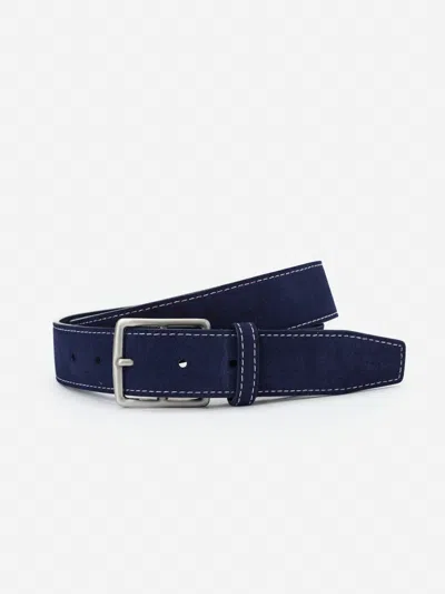 J.mclaughlin Men's Suede Belt Navy In Blue