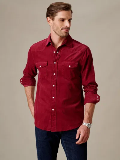 J.mclaughlin Men's Tribeca Corduroy Shirt Cranberry