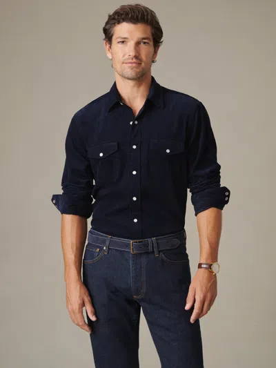 J.mclaughlin Men's Tribeca Corduroy Shirt Navy