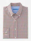 J.mclaughlin Men's University Classic Fit Shirt In Check Crimson/blue/green In Animal Print