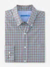 J.mclaughlin Men's University Classic Fit Shirt In Check Maroon/light Blue/green In Animal Print