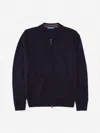 J.mclaughlin Men's Varsity Zip Cardigan Dark Navy In Blue