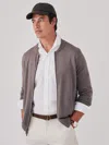 J.mclaughlin Men's Varsity Zip Cardigan Heather Fox Brown In Gray