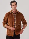 J.mclaughlin Men's Weekender Corduroy Jacket Caramel In Animal Print