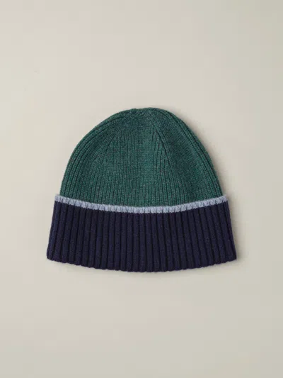 J.mclaughlin Men's Wool Cashmere Beanie Green/blue/navy