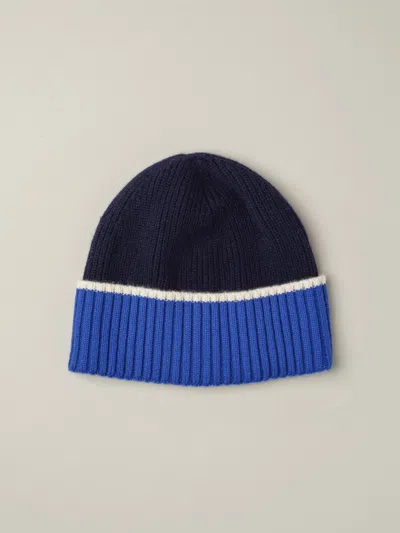 J.mclaughlin Men's Wool Cashmere Beanie Navy/off White/blue