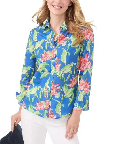 J.mclaughlin Peony Bloom Lois Blouses In Blue