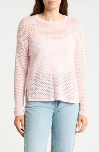 J.mclaughlin Jmclaughlin Philomena Open Knit Sweater In Pink