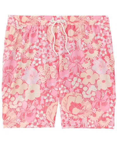 J.mclaughlin Posh Pansies Bruce Swim Short In Red