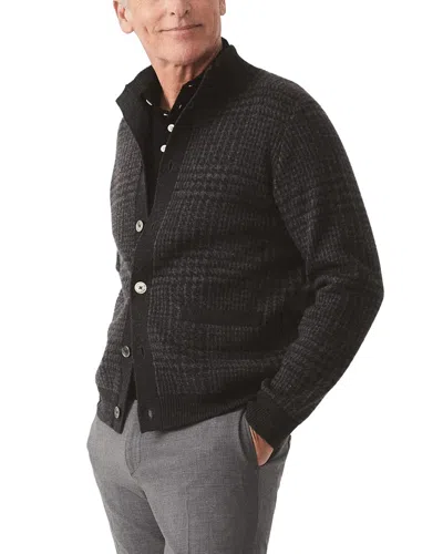 J.mclaughlin Prince Of Wales Cashmere-blend Cardigan In Black