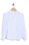 J.mclaughlin Jmclaughlin Rashell Split Neck Linen Top In White
