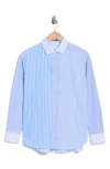 J.mclaughlin Jmclaughlin Reggie Cotton Button Front Top In Blue