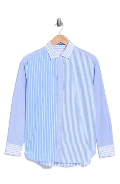 J.mclaughlin Jmclaughlin Reggie Cotton Button Front Top In Blue
