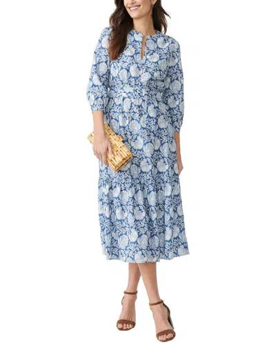 J.mclaughlin Resse Silk-blend Dress In Blue