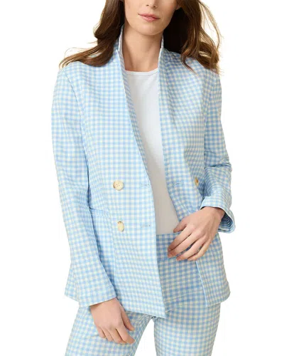 J.mclaughlin Ressie Gingham Jacket In Blue