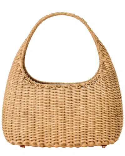J.mclaughlin Santorini Wicker Shoulder Bag In Beige