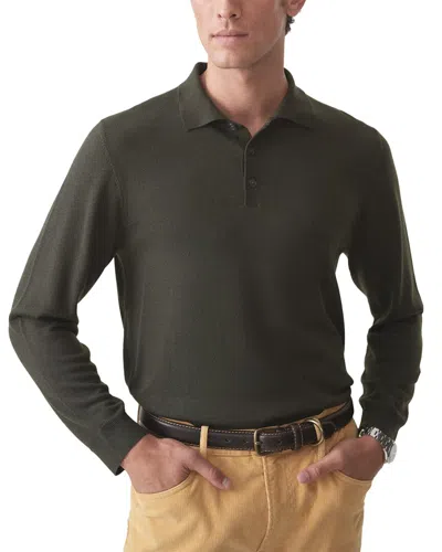 J.mclaughlin Savona Wool & Silk-blend Polo Shirt In Green