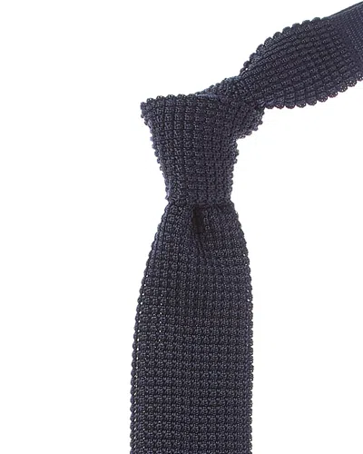 J.mclaughlin Silk Knit Tie In Blue