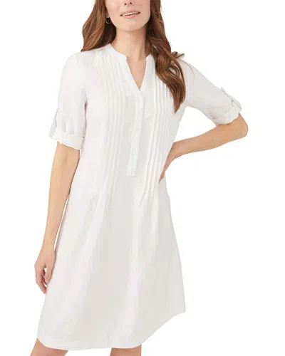 J.mclaughlin Solid Riviera Linen Dress In White
