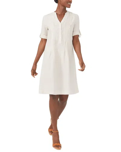 J.mclaughlin Solid Riviera Linen Dress In White