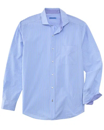 J.mclaughlin Stripe Drummond Woven Shirt In Blue