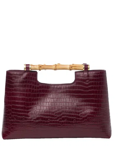 J.mclaughlin Sumpter Croc-embossed Leather Handbag In Red