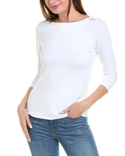 J.mclaughlin Wavesong Knit Top In White