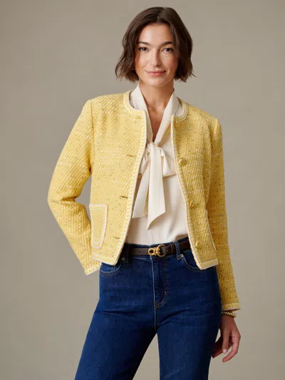 J.mclaughlin Women's Abigail Cotton Boucle Jacket Sunflower