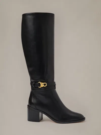 J.mclaughlin Women's Addison Leather Boots Black In Animal Print