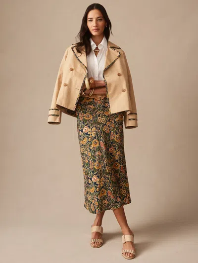 J.mclaughlin Women's Adelyn Skirt In Bucolic Blooms Bias Navy In Multi