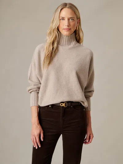 J.mclaughlin Women's Adrian Cashmere Turtleneck Top Taupe In Multi