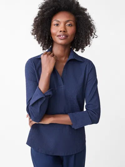 J.mclaughlin Women's Alfie Tunic Top In Riptide Jacquard Navy In Multi
