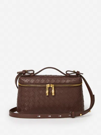 J.mclaughlin Women's Allyson Woven Leather Crossbody Brown In Pink