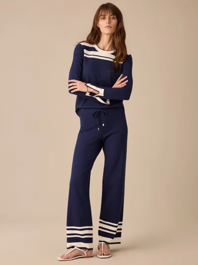 J.mclaughlin Women's Amara Pants In Stripe Winter Navy/cream