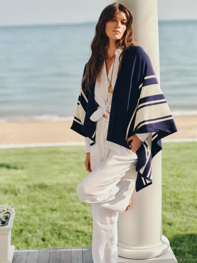 J.mclaughlin Women's Amara Wrap In Stripe Winter Navy/cream