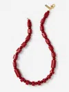 J.mclaughlin Women's Amber Bead Necklace Red In Brown