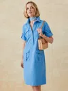 J.mclaughlin Women's Amber Dress In Riptide Jacquard Chambray In Blue