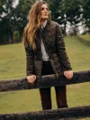 J.mclaughlin Women's Ambrose Quilted Puffer Dark Olive In Burgundy
