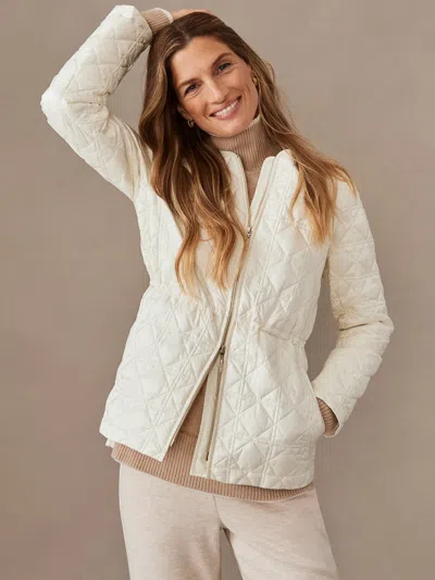 J.mclaughlin Women's Ambrose Quilted Puffer Egret White