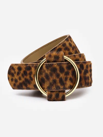 J.mclaughlin Women's Amelia Pony Hair Belt In Leopard Brown/gold