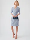 J.mclaughlin Women's Amherst Dress In Mini Ink Pop Navy/light Blue In Blue