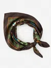 J.mclaughlin Women's Amoura Silk Scarf In Jungle Tableau Square Brown In Gold