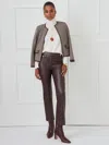 J.mclaughlin Women's Anisa Vegan Leather Pants Dark Brown In Brown