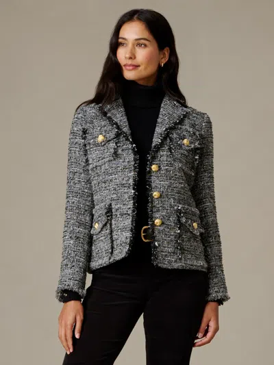 J.mclaughlin Women's Anwen Wool Boucle Jacket Gray